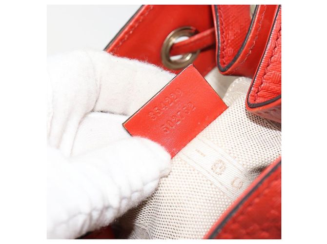 Borsa a Spalla GUCCI Diamante Pelle Rossa Oro 354229 Auth 181220 Rosso D'oro - vista 12
