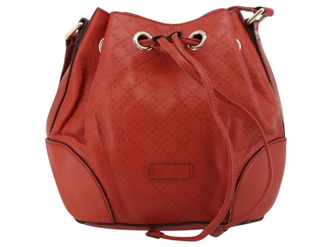 Borsa a Spalla GUCCI Diamante Pelle Rossa Oro 354229 Auth 181220 Rosso D'oro - vista 13