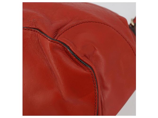 Borsa a Spalla GUCCI Diamante Pelle Rossa Oro 354229 Auth 181220 Rosso D'oro - vista 15