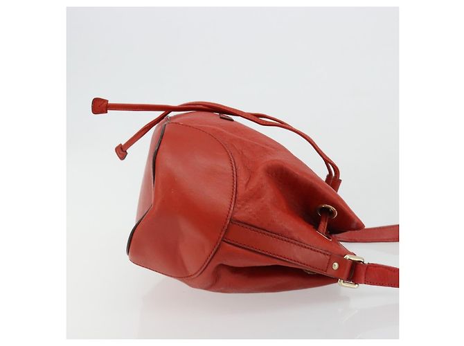Borsa a Spalla GUCCI Diamante Pelle Rossa Oro 354229 Auth 181220 Rosso D'oro - vista 3