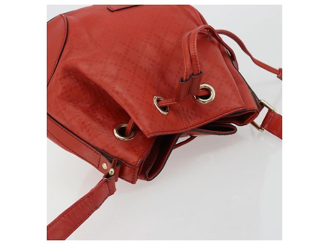 Borsa a Spalla GUCCI Diamante Pelle Rossa Oro 354229 Auth 181220 Rosso D'oro - vista 6