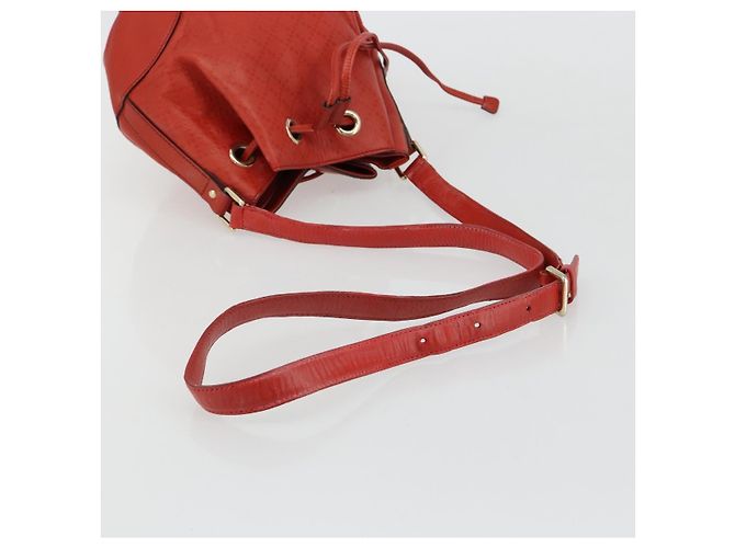 Borsa a Spalla GUCCI Diamante Pelle Rossa Oro 354229 Auth 181220 Rosso D'oro - vista 7