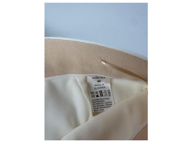 Chloé Mini gonna vintage Chloe in misto viscosa off-white Bianco - vista 8
