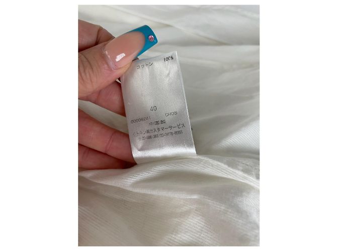 Vintage Courreges Baumwollmantel Weiß Silberne Knöpfe - Ansicht 7