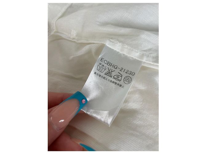 Vintage Courreges Baumwollmantel Weiß Silberne Knöpfe - Ansicht 8