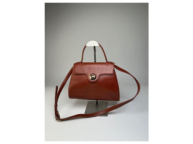 Vintage Givenchy strukturierte Lederhandtasche Rostgold Rot - Ansicht 10
