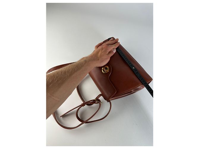 Vintage Givenchy strukturierte Lederhandtasche Rostgold Rot - Ansicht 12