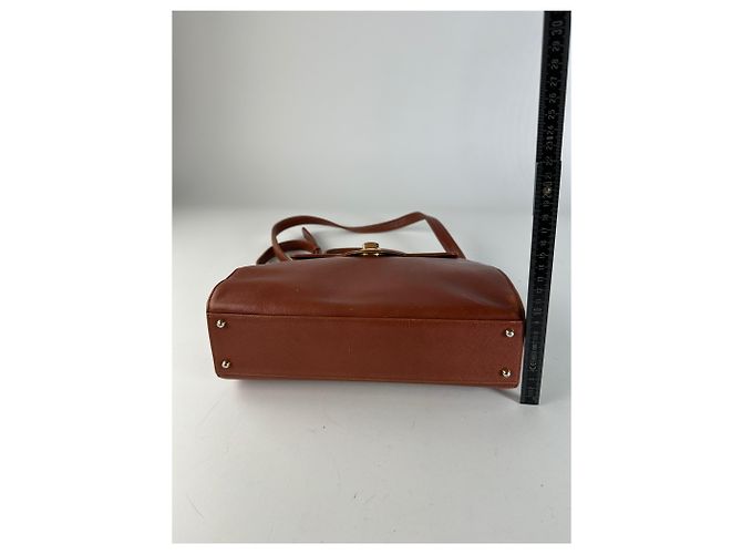 Vintage Givenchy strukturierte Lederhandtasche Rostgold Rot - Ansicht 14