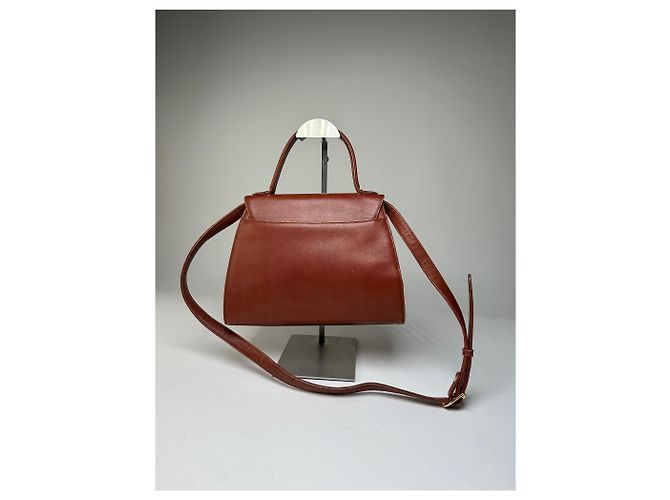 Vintage Givenchy strukturierte Lederhandtasche Rostgold Rot - Ansicht 2