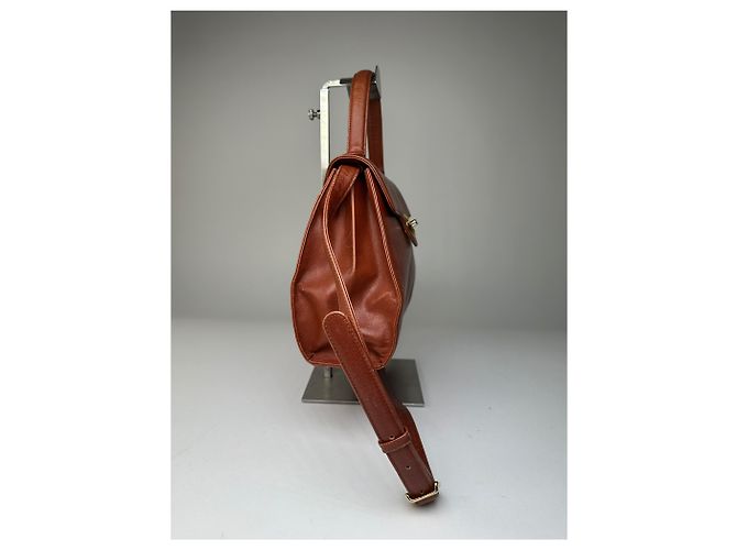 Vintage Givenchy strukturierte Lederhandtasche Rostgold Rot - Ansicht 6