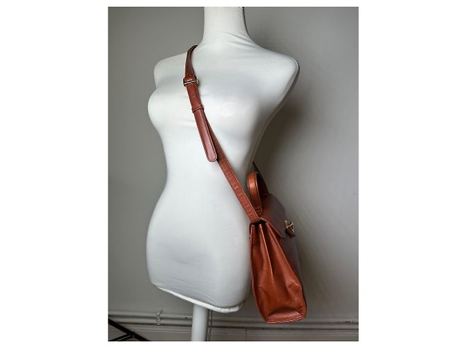 Vintage Givenchy strukturierte Lederhandtasche Rostgold Rot - Ansicht 7