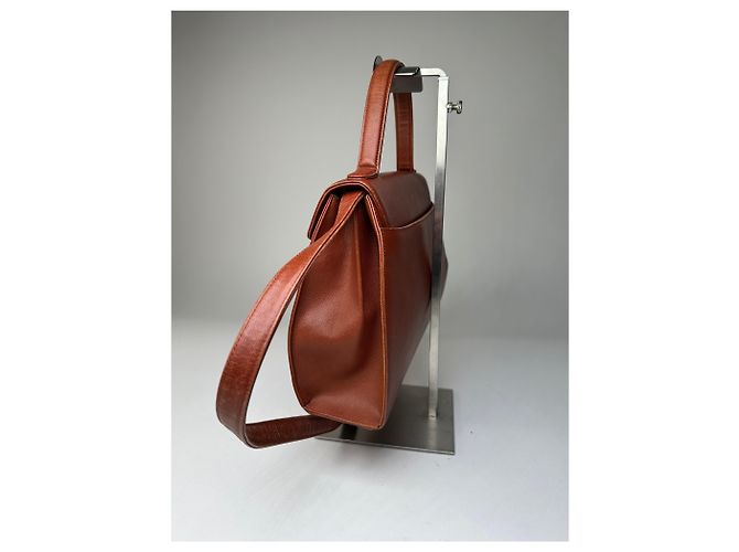 Vintage Givenchy strukturierte Lederhandtasche Rostgold Rot - Ansicht 8