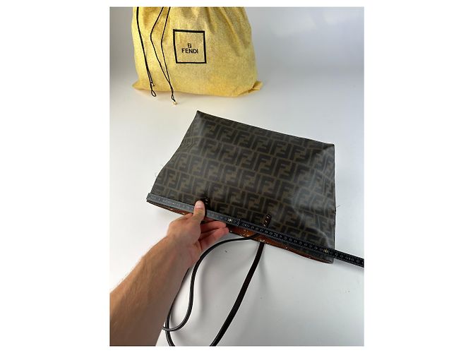 Bolsa Tote de lona monograma FF Fendi Vintage Marrom Preto - vista 11