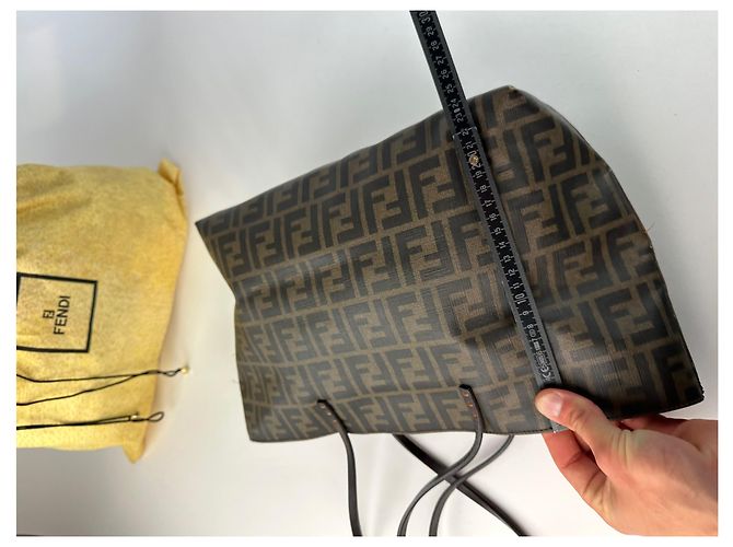 Bolsa Tote de lona monograma FF Fendi Vintage Marrom Preto - vista 12