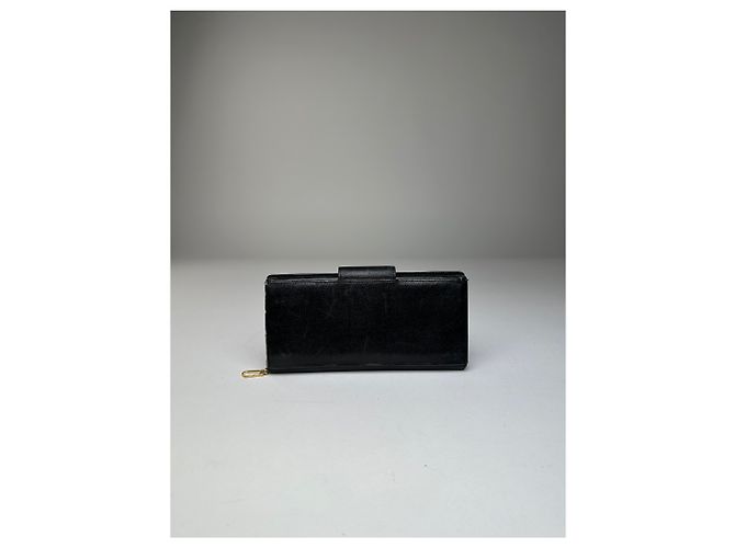 Vintage Givenchy 4G Logo Leather Wallet Black Gold - view 10