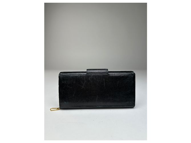 Vintage Givenchy 4G Logo Leather Wallet Black Gold - view 2