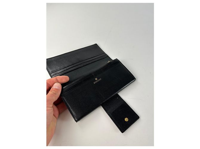 Vintage Givenchy 4G Logo Leather Wallet Black Gold - view 5