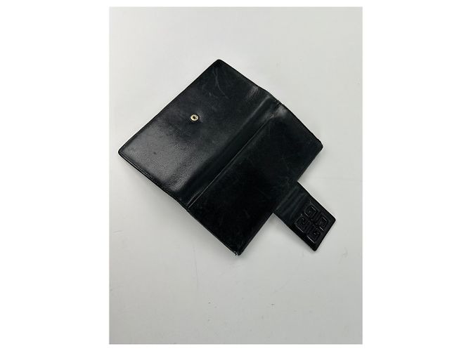 Vintage Givenchy 4G Logo Leather Wallet Black Gold - view 6