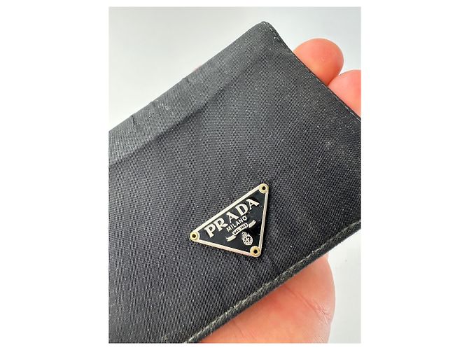 Vintage Prada Nylon Wallet Black Silver - view 3