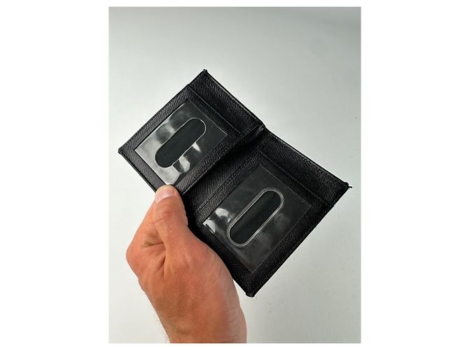 Vintage Prada Nylon Wallet Black Silver - view 4