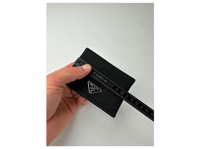 Vintage Prada Nylon Wallet Black Silver - view 9