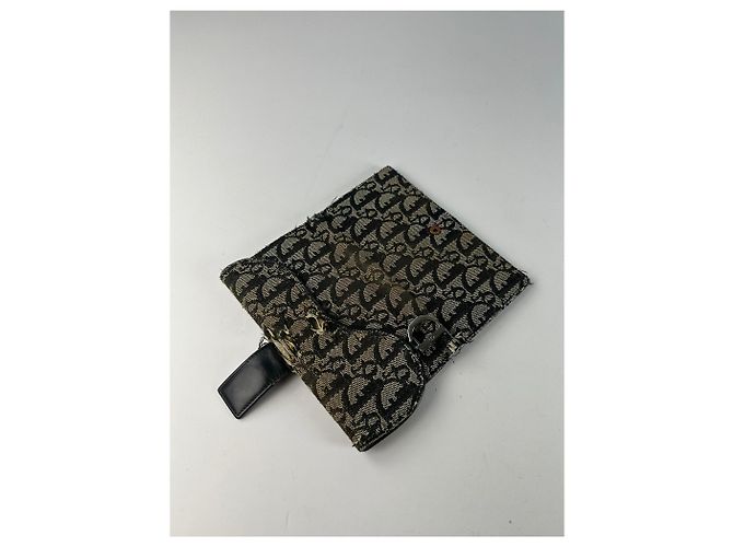Vintage Dior Oblique Canvas Wallet Black Beige - view 8