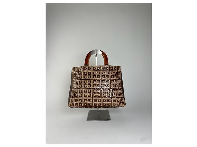 Vintage Givenchy 4G Flechtleder Tote Beige Braun - Ansicht 10