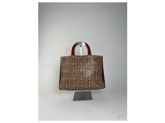 Vintage Givenchy 4G Flechtleder Tote Beige Braun - Ansicht 2