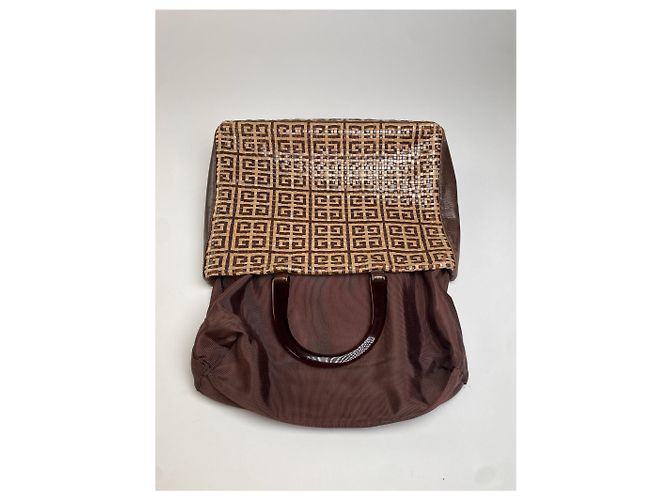 Vintage Givenchy 4G Flechtleder Tote Beige Braun - Ansicht 3