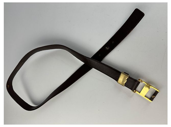Yves Saint Laurent Vintage Saint Laurent Ledergürtel Braun Goldene Schnalle - Ansicht 7
