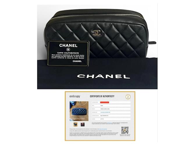 Chanel Vanity Case Medium Trapuntata Nera Nero Silver hardware - vista 2