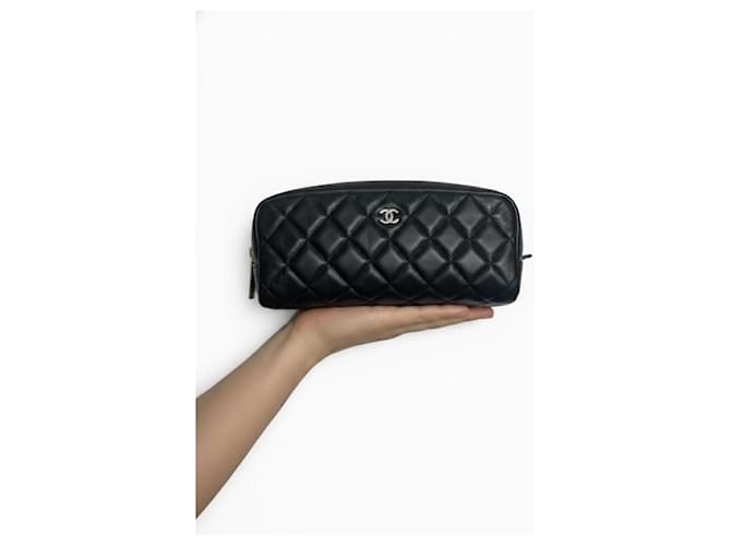 Chanel Vanity Case Medium Trapuntata Nera Nero Silver hardware - vista 6