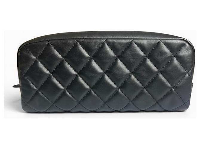 Chanel Vanity Case Medium Trapuntata Nera Nero Silver hardware - vista 7