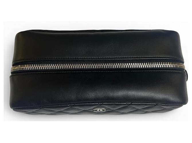 Chanel Vanity Case Medium Trapuntata Nera Nero Silver hardware - vista 8