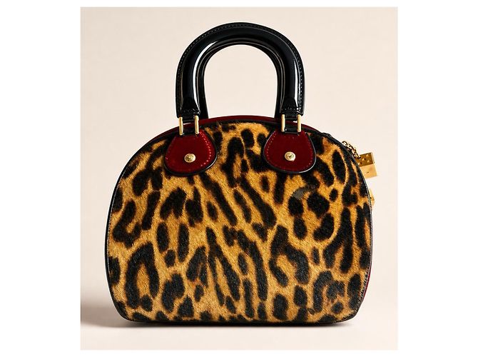 Borsa a mano Christian Dior 2004 Leopard Cheetah Dice Gambler Marrone Rosso Stampa leopardo Gold hardware - vista 13