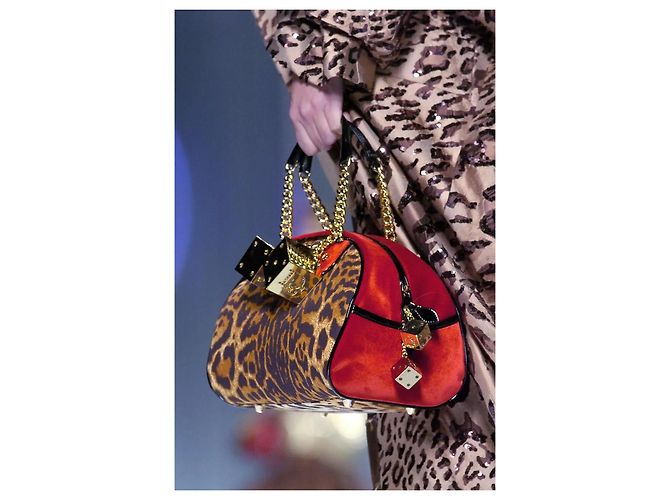 Borsa a mano Christian Dior 2004 Leopard Cheetah Dice Gambler Marrone Rosso Stampa leopardo Gold hardware - vista 2