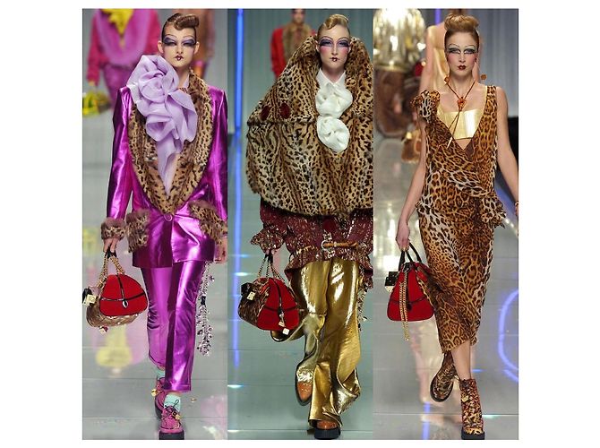 Borsa a mano Christian Dior 2004 Leopard Cheetah Dice Gambler Marrone Rosso Stampa leopardo Gold hardware - vista 5