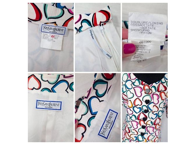 Tailleur Yves Saint Laurent Love s/s 92 con stampa cuori - vista 11