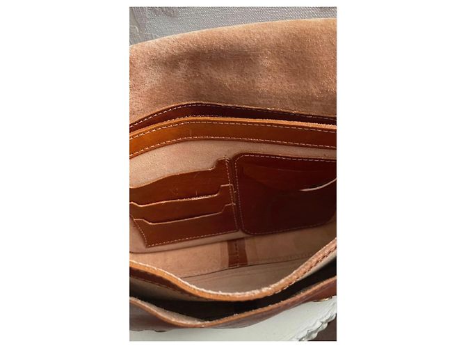 Autre Marque Bolsa de ombro em couro marrom com fivelas - vista 10