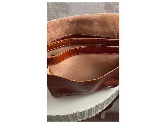 Autre Marque Bolsa de ombro em couro marrom com fivelas - vista 11