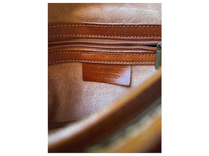 Autre Marque Bolsa de ombro em couro marrom com fivelas - vista 12