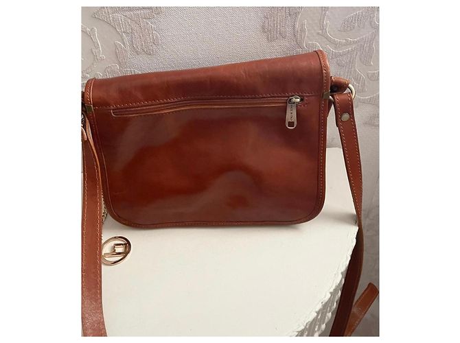 Autre Marque Bolsa de ombro em couro marrom com fivelas - vista 7