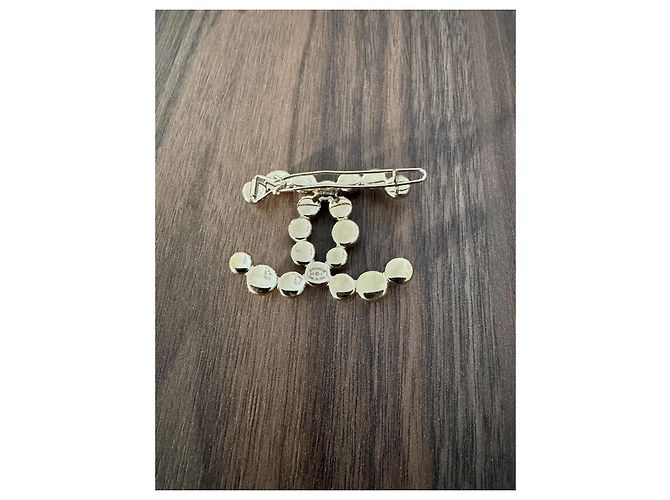 Fermaglio Chanel Logo CC Dorato D'oro - vista 2