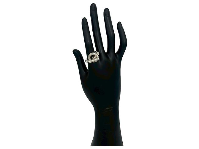 Hermès Hermes Croisette Band Ring Silvery - view 2
