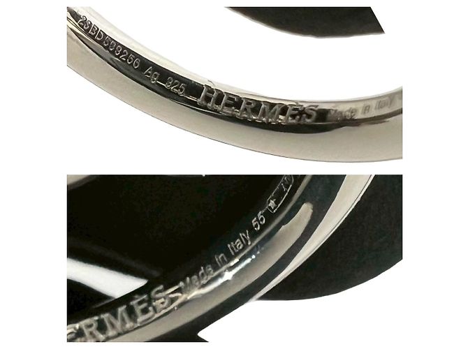 Hermès Hermes Croisette Band Ring Silvery - view 3