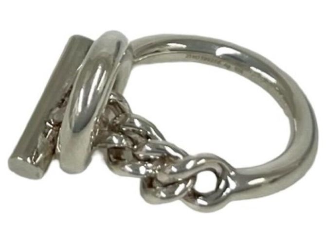 Hermès Hermes Croisette Band Ring Silvery - view 4