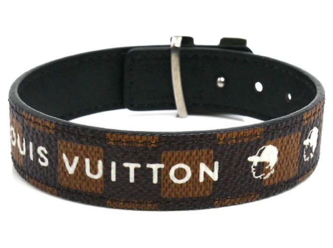 Bracciale Charm in tela Damier Louis Vuitton Marrone Nero - vista 3