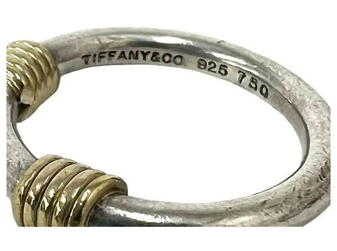 Anello a fascia in oro giallo 18K e argento Tiffany & Co. D'oro - vista 3