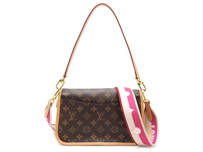 Bolsa de ombro Diane para mulher Louis Vuitton Marrom Rosa Fuschia - vista 2