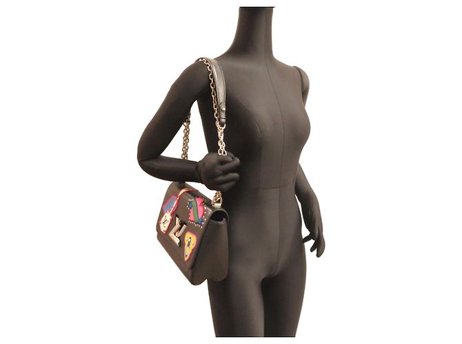 Borsa a tracolla Twist MM da donna Louis Vuitton Nero - vista 8
